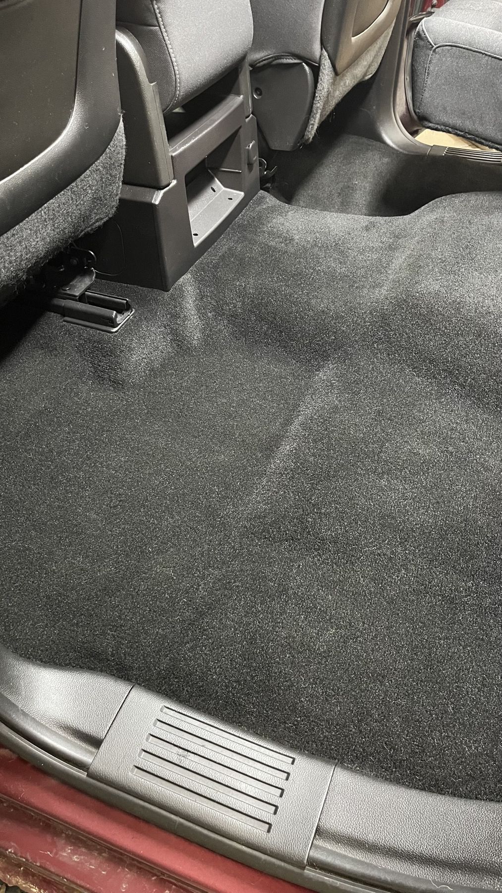 The same truck carpet clean and hair-free after pet hair removal